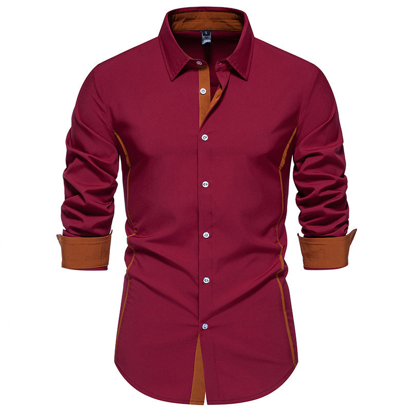 Contrast Color Shirt Fashion Casual