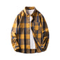 Men's New Plaid  Long-sleeved Shirt Casual Flannel Shirt