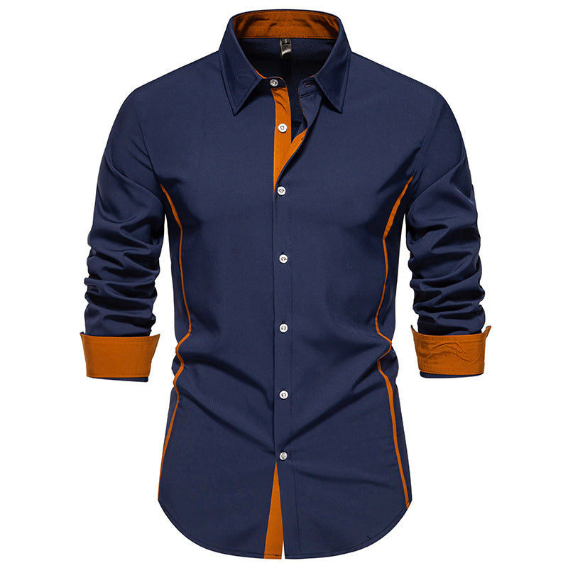 Contrast Color Shirt Fashion Casual