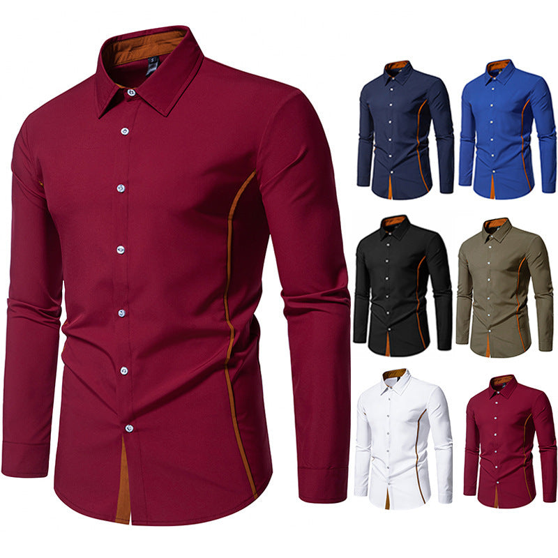 Contrast Color Shirt Fashion Casual