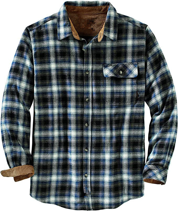 Single-breasted Plaid Shirt Long Sleeve Loose