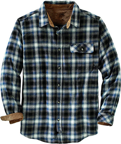 Single-breasted Plaid Shirt Long Sleeve Loose