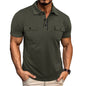 Men's Lapel Short Sleeve Outdoor Pocket Polo Shirt T-shirt