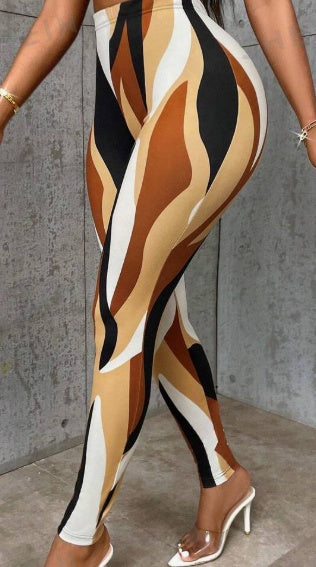 Casual Slim Fit Stretchy Printed Leggings