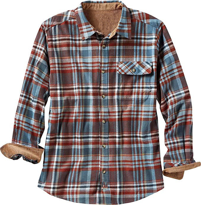 Single-breasted Plaid Shirt Long Sleeve Loose