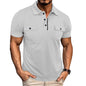 Men's Lapel Short Sleeve Outdoor Pocket Polo Shirt T-shirt