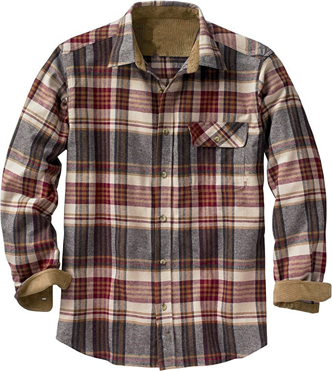 Single-breasted Plaid Shirt Long Sleeve Loose