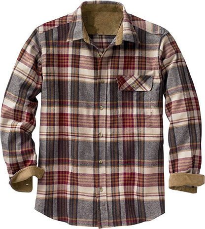 Single-breasted Plaid Shirt Long Sleeve Loose