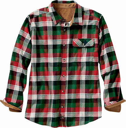 Single-breasted Plaid Shirt Long Sleeve Loose