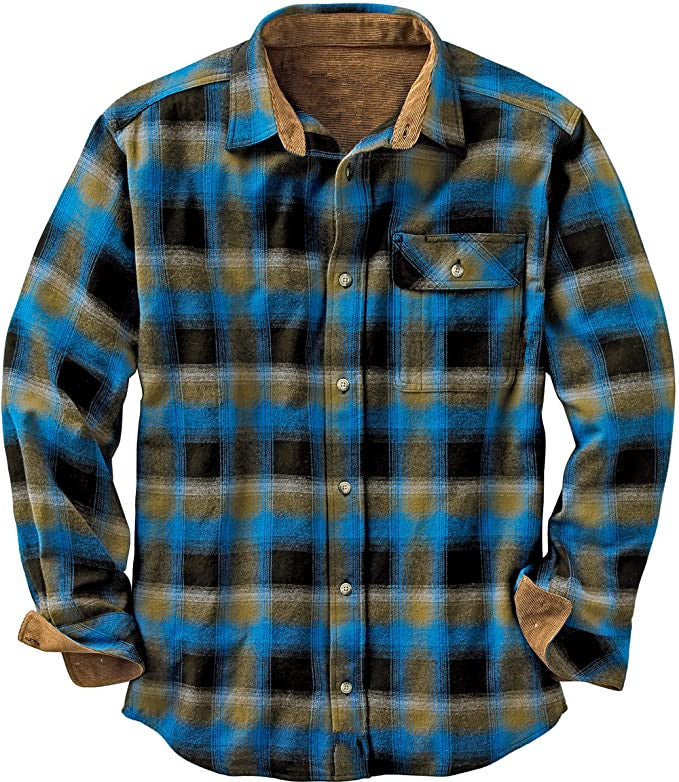 Single-breasted Plaid Shirt Long Sleeve Loose