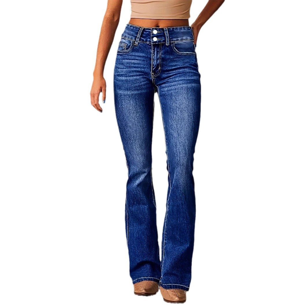 New Washed Street Skinny Retro Stretch Jeans Women's