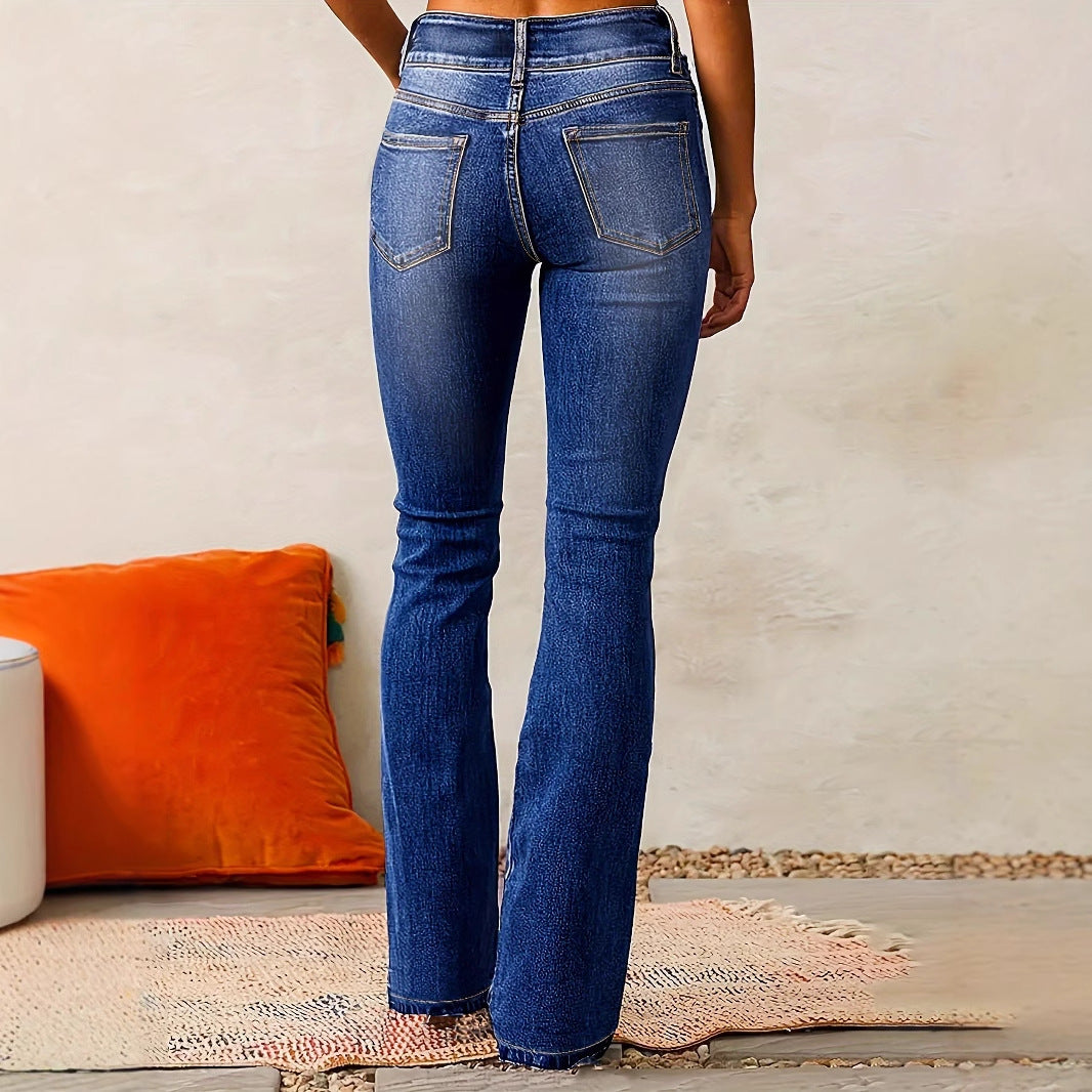 New Washed Street Skinny Retro Stretch Jeans Women's