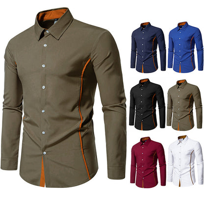 Contrast Color Shirt Fashion Casual