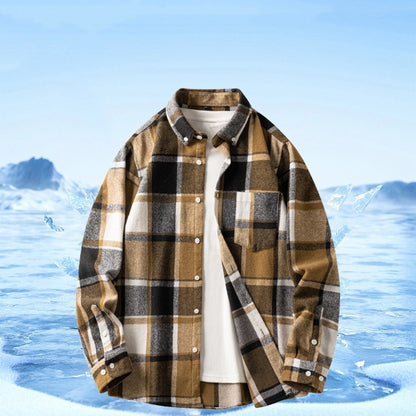 Men's New Plaid  Long-sleeved Shirt Casual Flannel Shirt