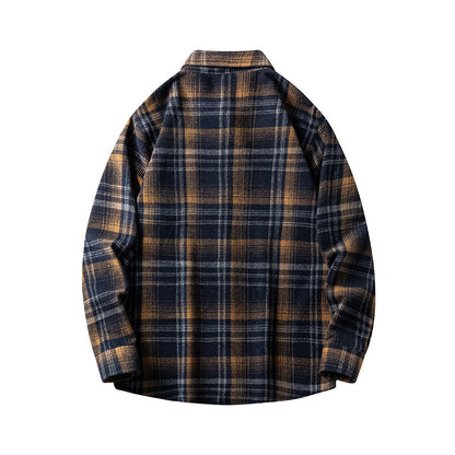 Men's New Plaid  Long-sleeved Shirt Casual Flannel Shirt