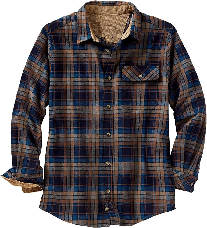 Single-breasted Plaid Shirt Long Sleeve Loose