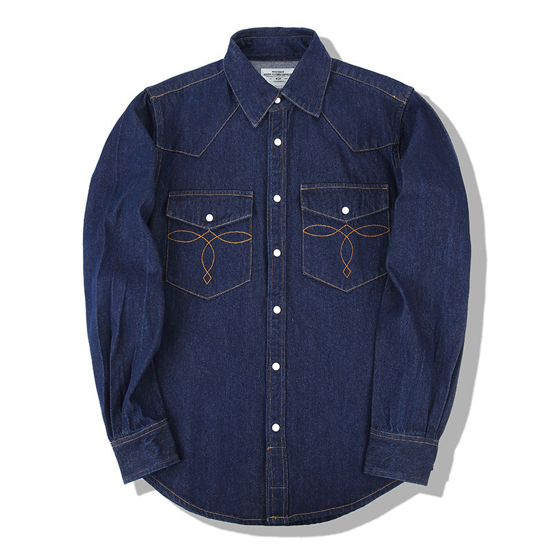 Classic Bag Flower Wash Denim Shirt